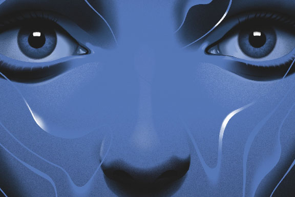 Image for A Dangerous Calculation article showing an illustration of a womans face close up with concerned looking eyes.
